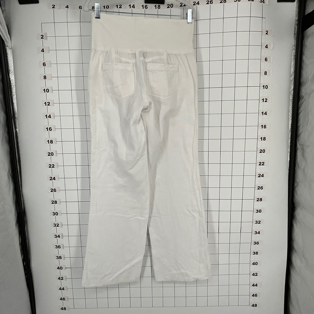Democracy Wide Leg Maternity Pants in Cream - Picture 8 of 9